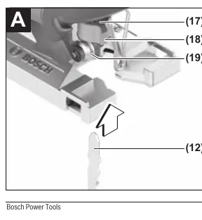 Inserting and ejecting the saw blade