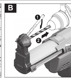 Inserting the drill bit