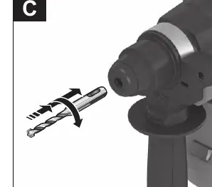 SDS-plus tool insertion