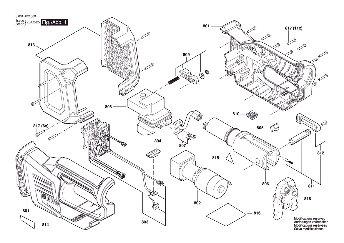 Exploded view diagram of the Bosch GPT 18V-19