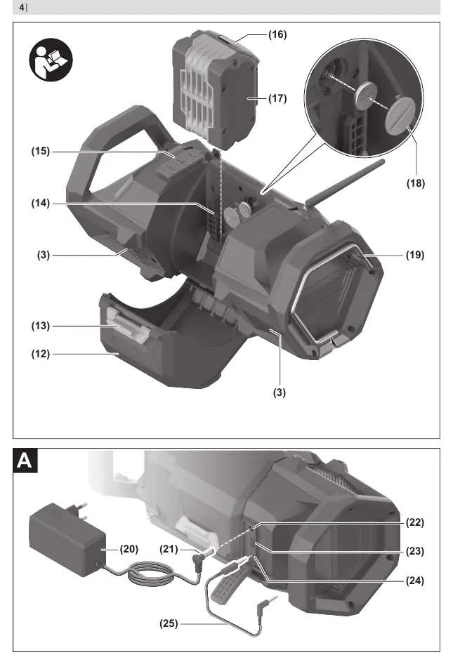 Battery and connector compartment details