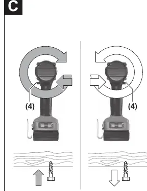 Rotational direction switch (C)