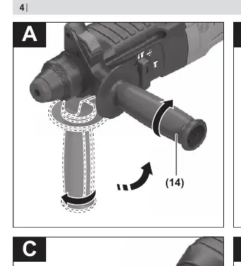 Adjusting the auxiliary handle.