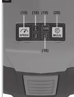 User interface controls (GDX 18V-285)
