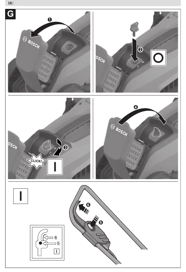 Inserting the isolator key and starting the mower
