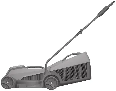 Attach the grass collection box to the rear of the lawnmower.