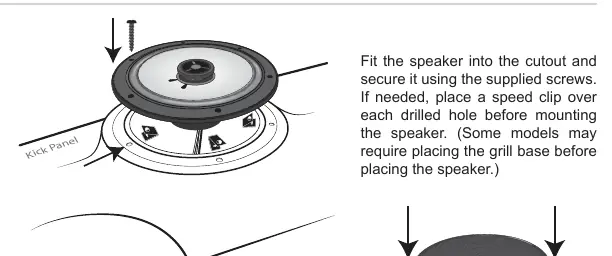 Mounting the speaker into the cutout.