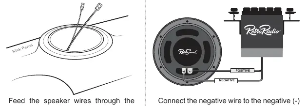 Wiring connection diagram for speakers.