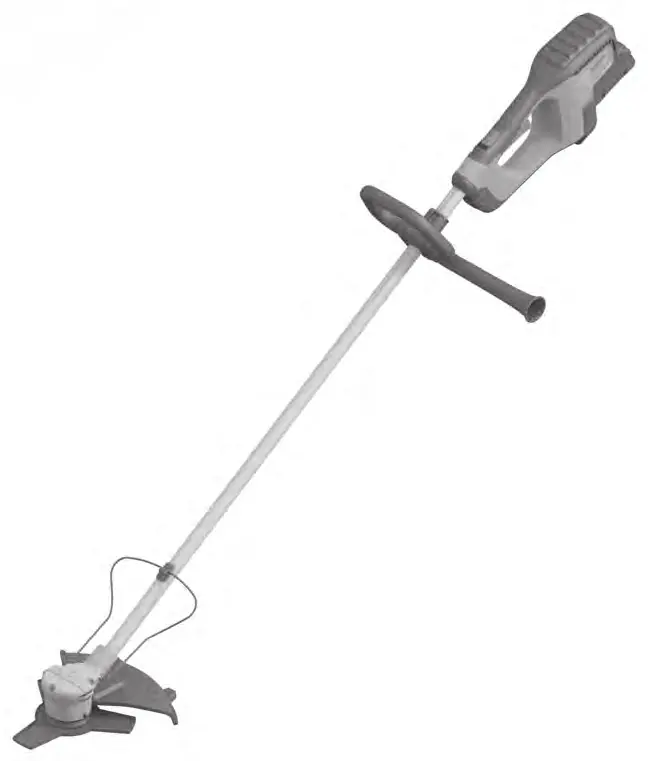 Grass trimmer assembled with a metal blade.