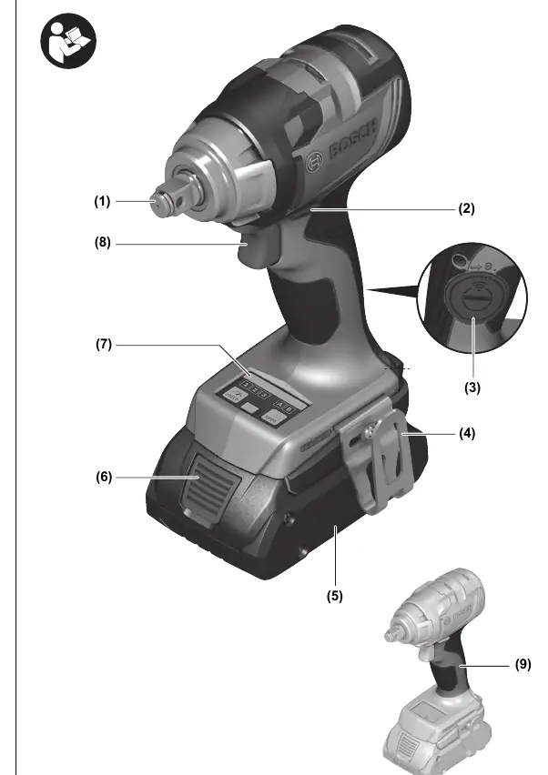 Overview of the GDS 18V-330 HC components.