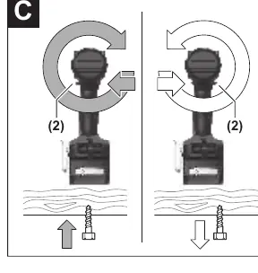 Figure C: Setting rotational direction