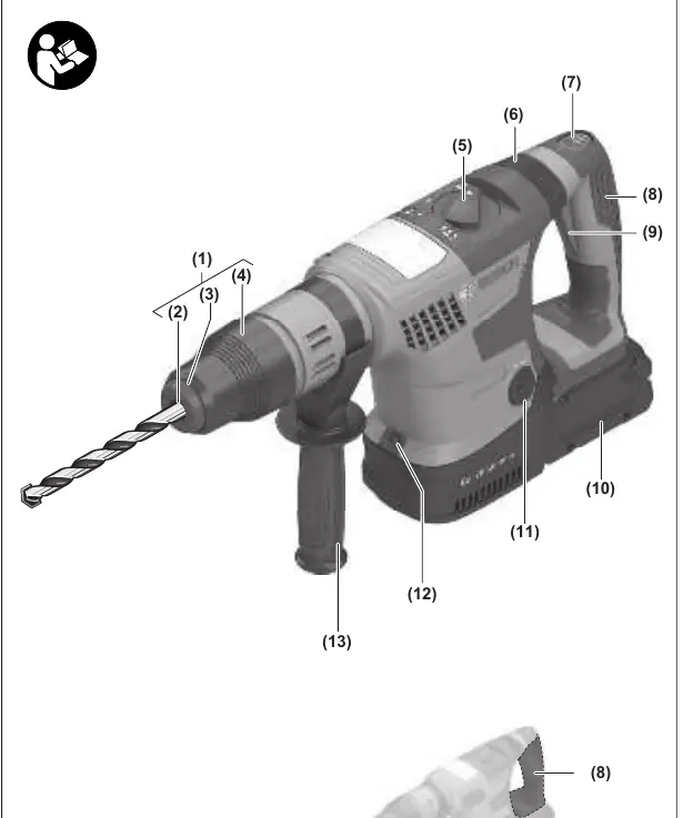 Overview of the GBH 18V-36 C Professional components