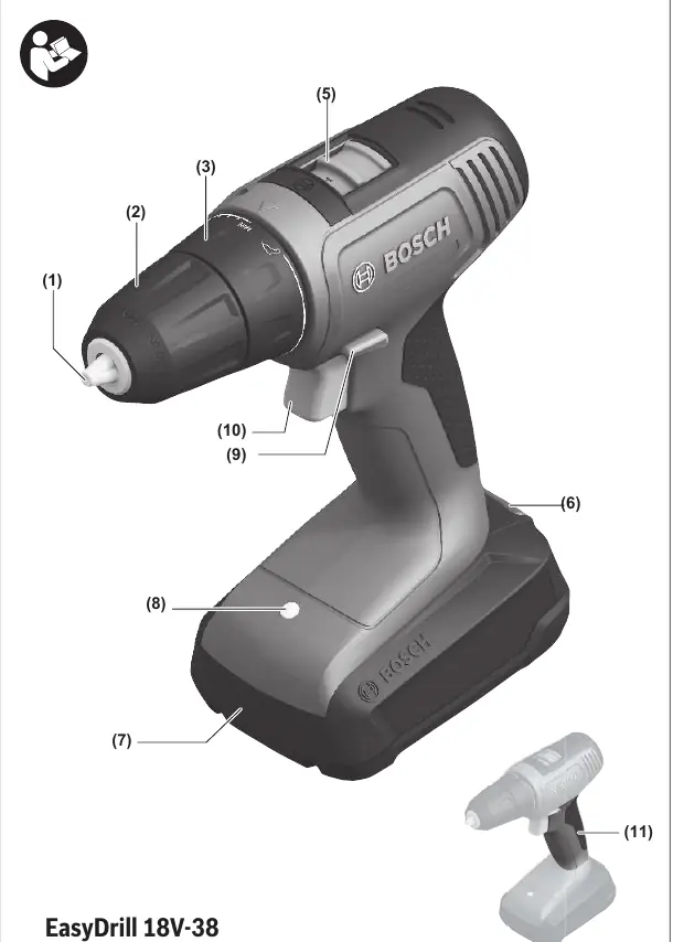 EasyDrill 18V-38 components overview