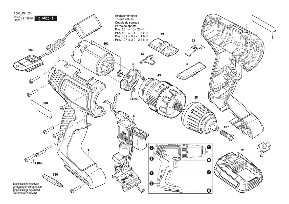 Exploded view of the Bosch EasyImpact 18V-40