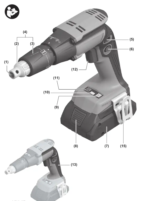 Product overview with numbered components