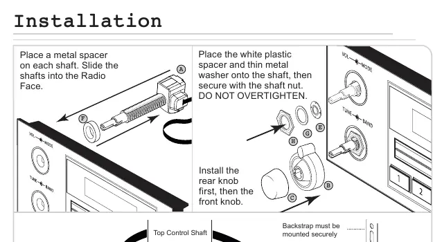 Installation diagram showing shaft assembly and wiring connections.
