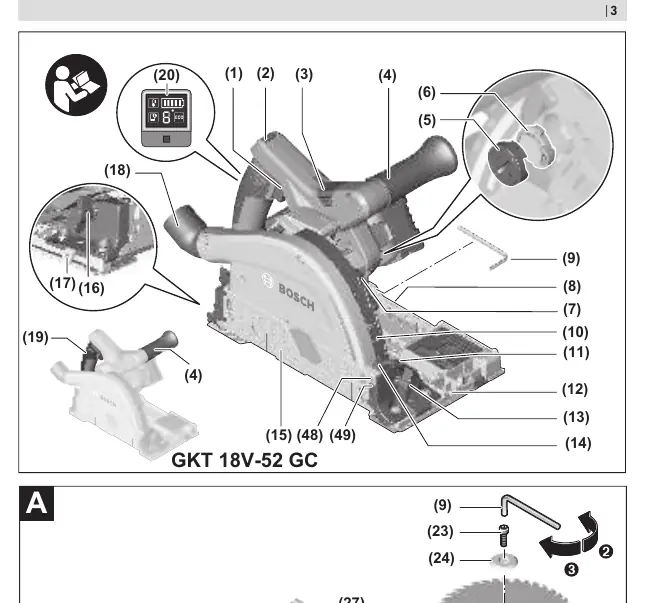 Overview of the GKT 18V-52 GC components.