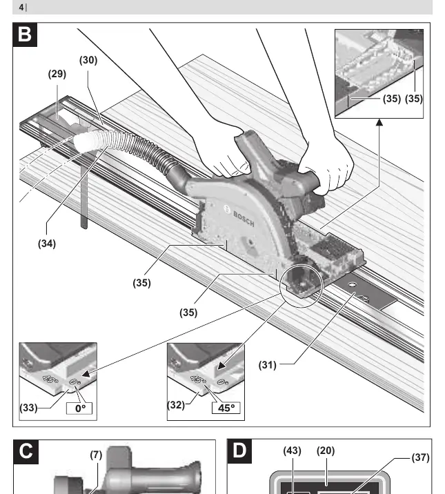 Cutting depth and angle settings.
