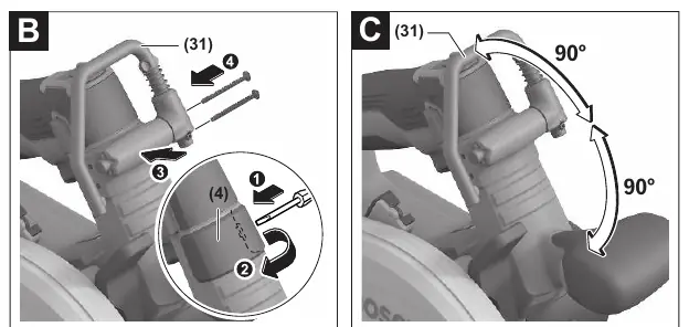 Cutting depth and angle adjustment