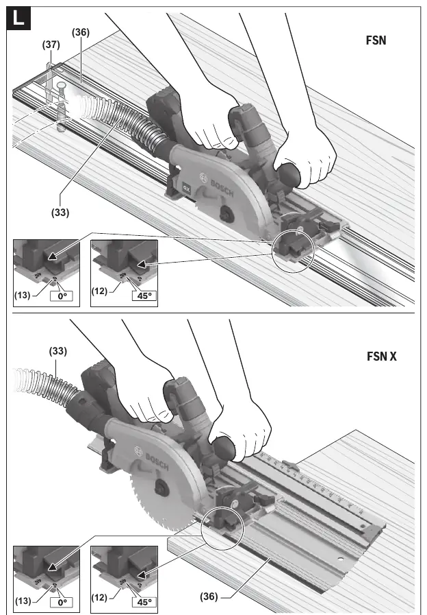 Using the guide rail
