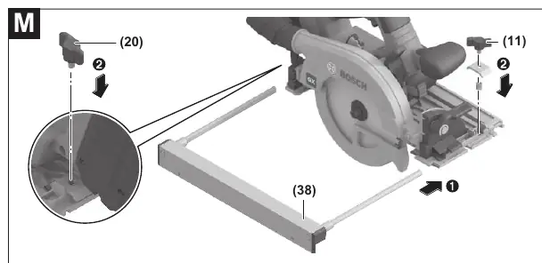 Mounting the parallel guide