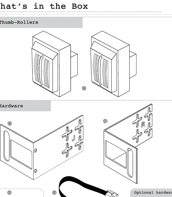 Hardware components included in the box.
