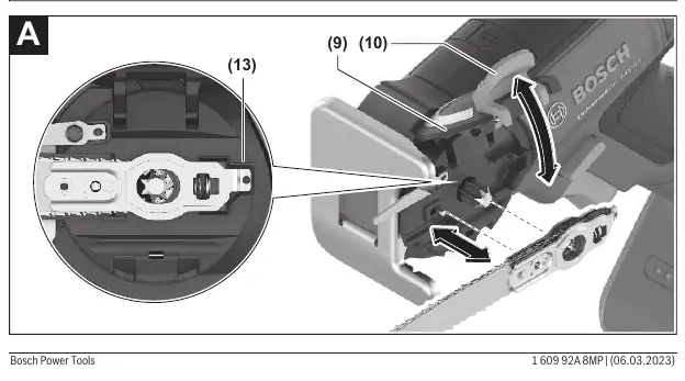Inserting the saw blade