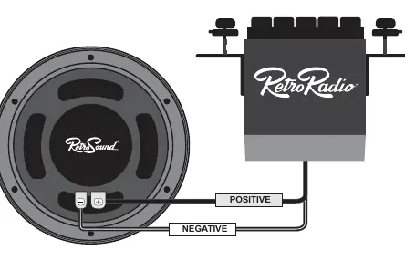 Wiring diagram for connecting speakers to the radio.