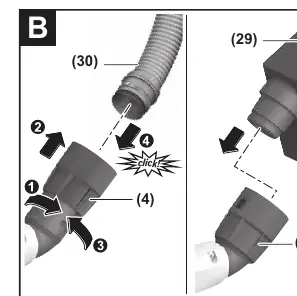 Connecting dust extraction