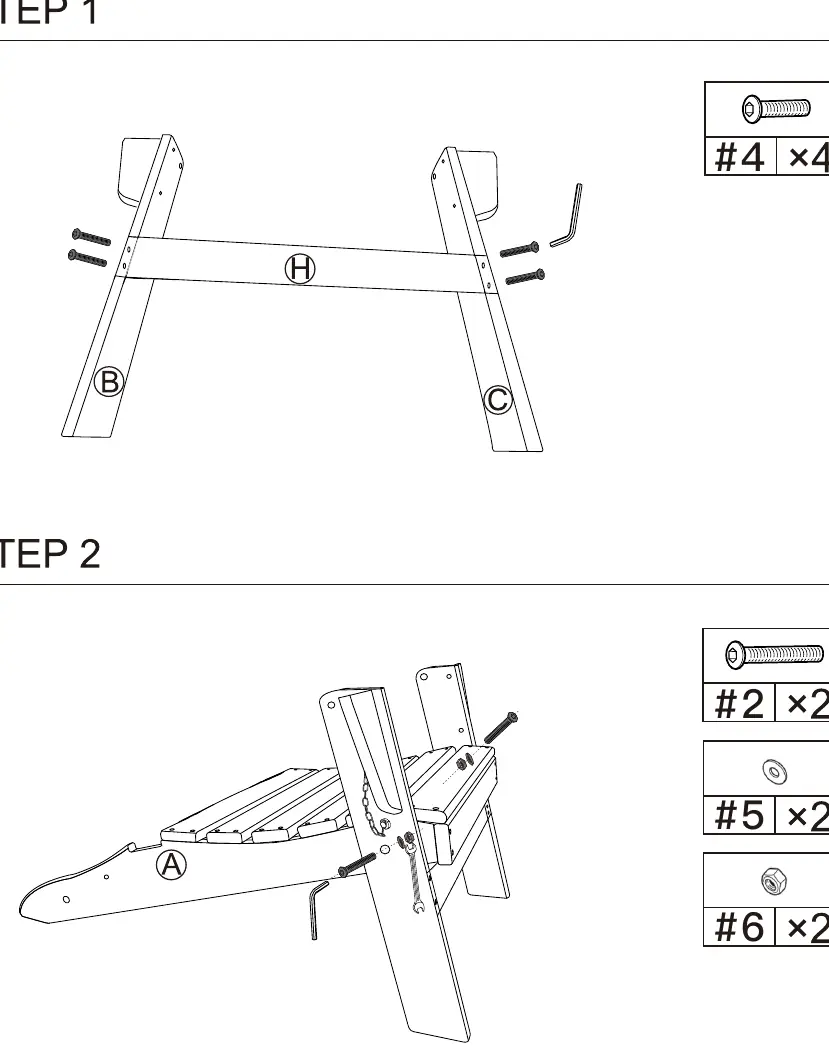 Assembly steps 1 and 2
