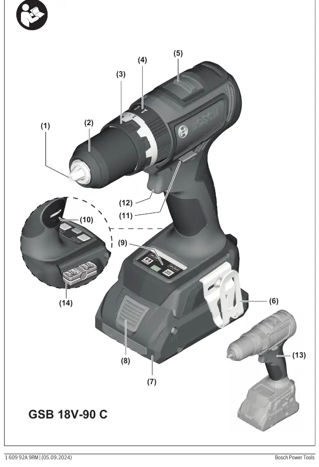 GSB 18V-90 C Diagram