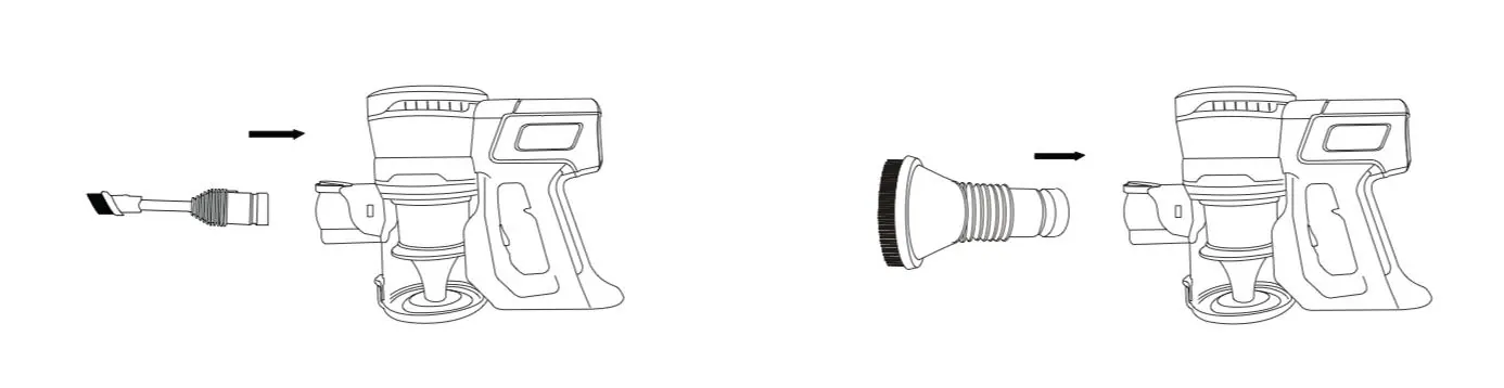 Attach the desired accessory to the vacuum intake.