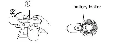 Release the battery pack using the locker.