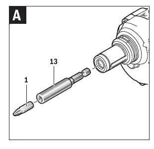 Figure A: Changing the screwdriver bit