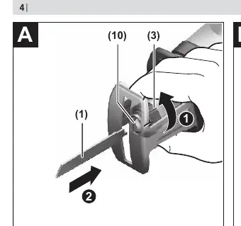 Inserting the saw blade