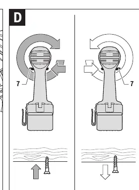 Operating the rotational direction switch