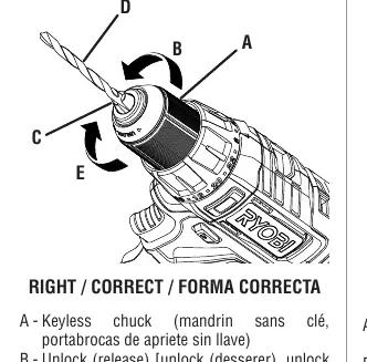 Correct bit installation