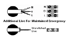 Wiring diagram for the emergency pack