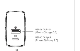 Aukey PA-Y17 Product Diagram showing USB-A and USB-C ports.