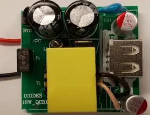 Top view of the assembled PCB with main components visible.
