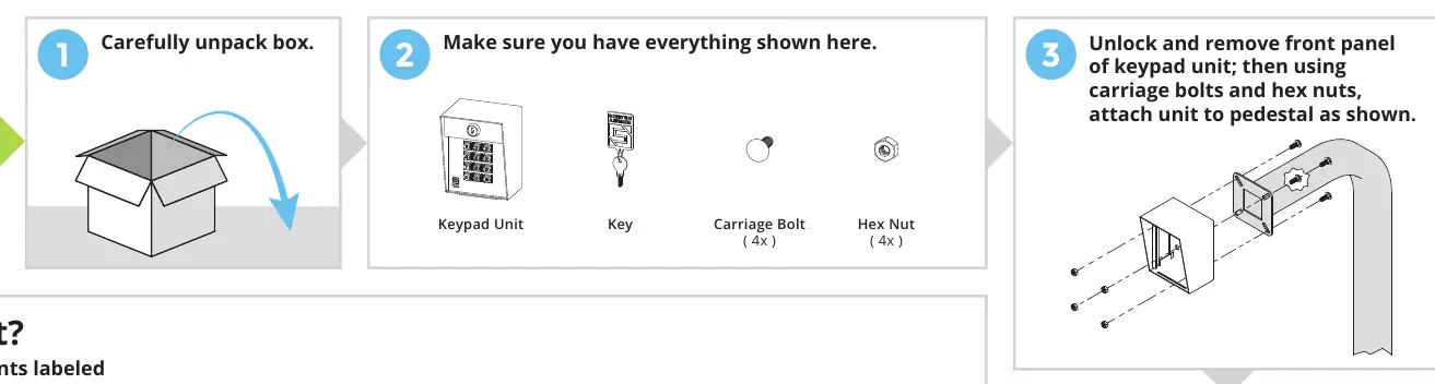 Installation steps for the Advantage DKLP keypad.
