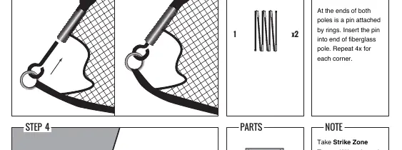 Securing the pole pins