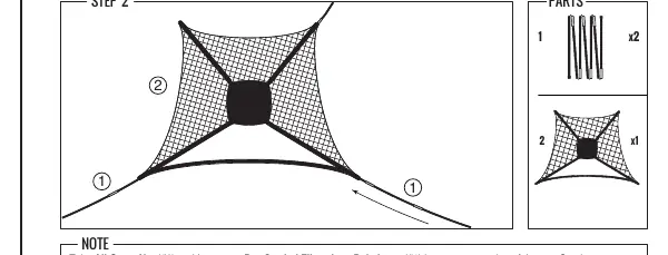 Inserting poles into the net sleeves