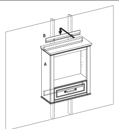 Mounting the cabinet onto the wall bracket