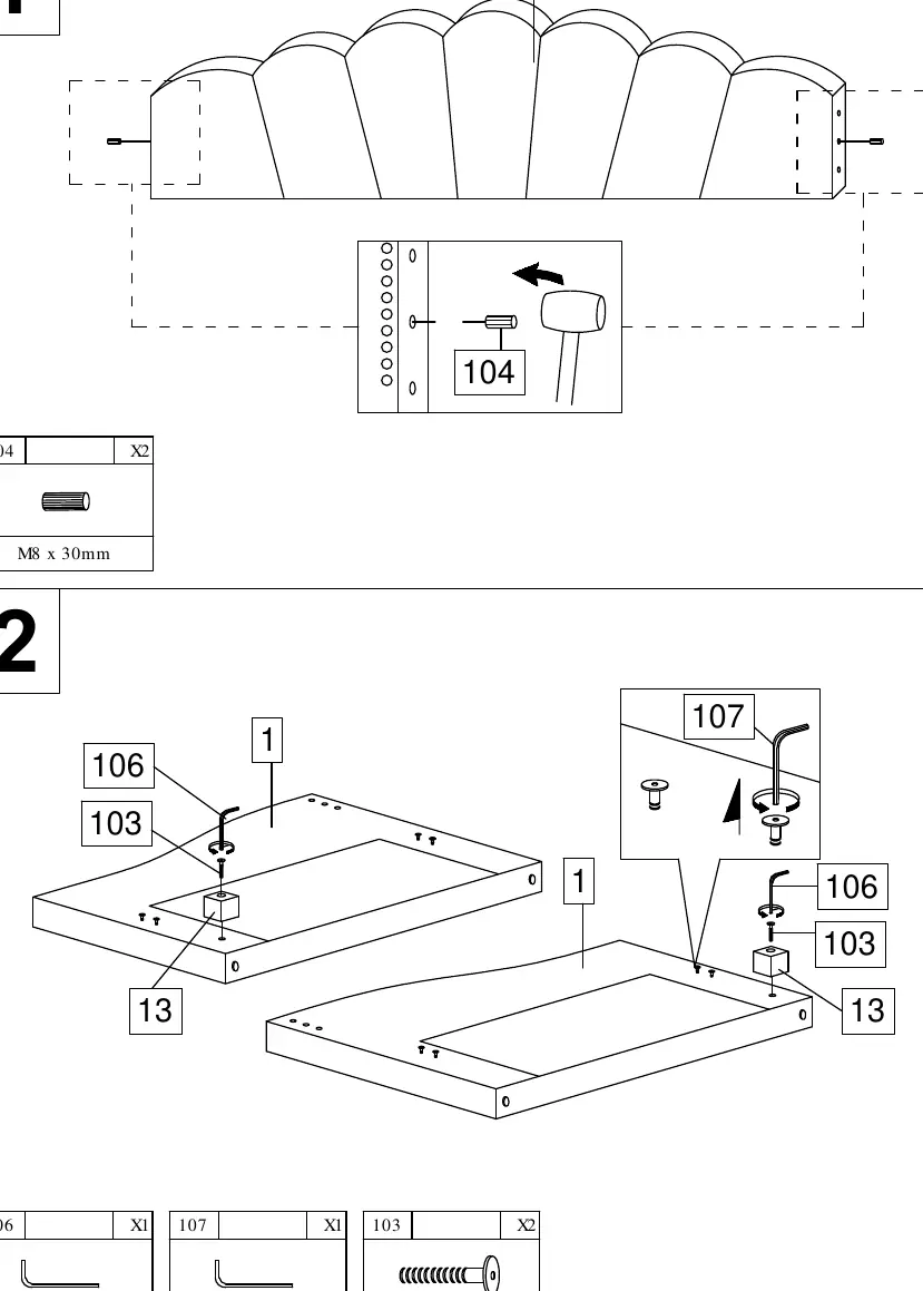 Assembly steps 1 and 2