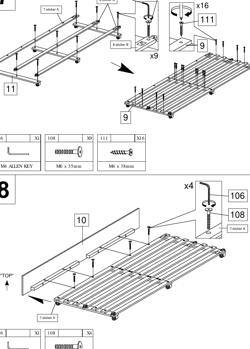 Assembly steps 7 and 8