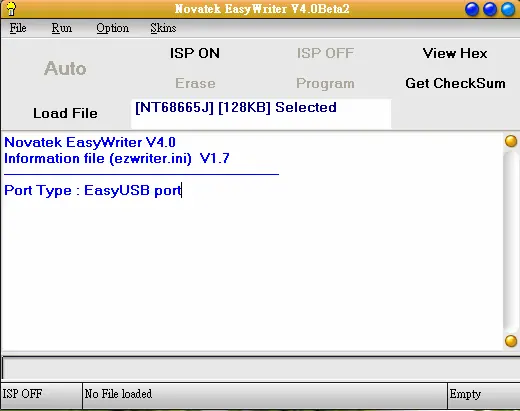 Firmware uploading tool connection