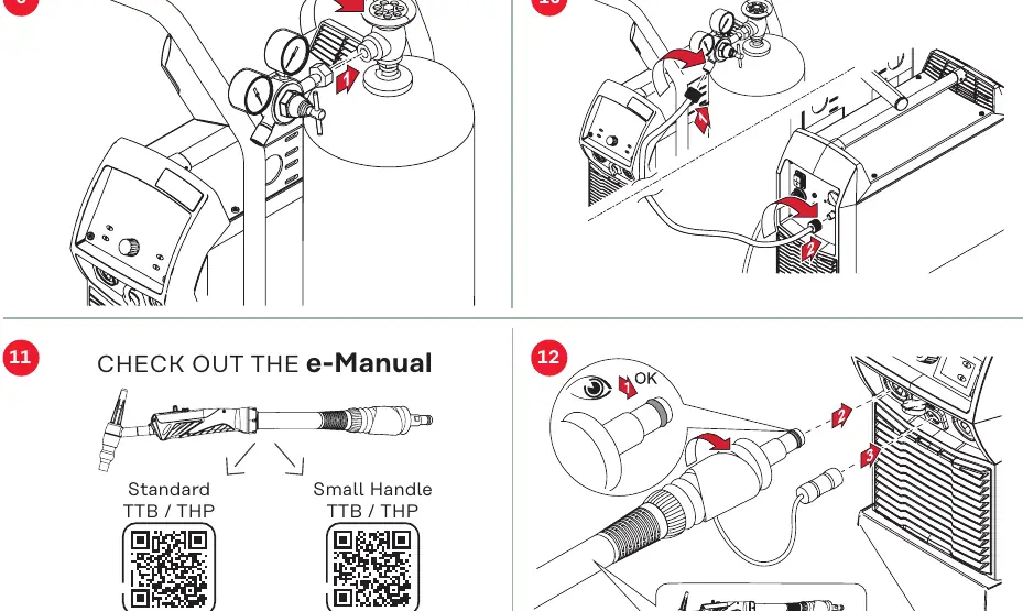 Gas cylinder connection and regulator setup