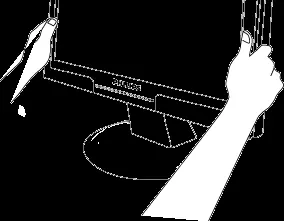 Adjust the monitor position by holding the sides.