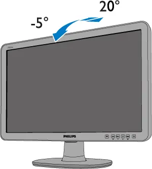 Adjusting the monitor tilt angle.
